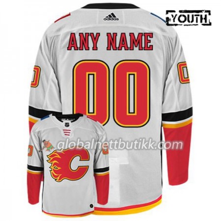 Calgary Flames Hockeydrakt Custom Hvit Adidas Authentic - Barn